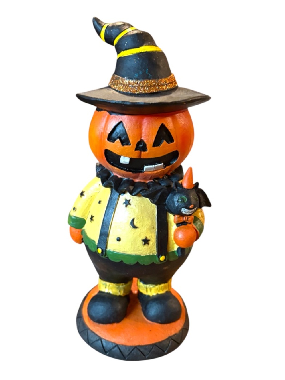 HALLOWEEN➕Whimsical Pumpkin Head Clown Staute